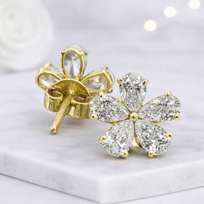  14k Solid Gold Pear Bridal Jewelry