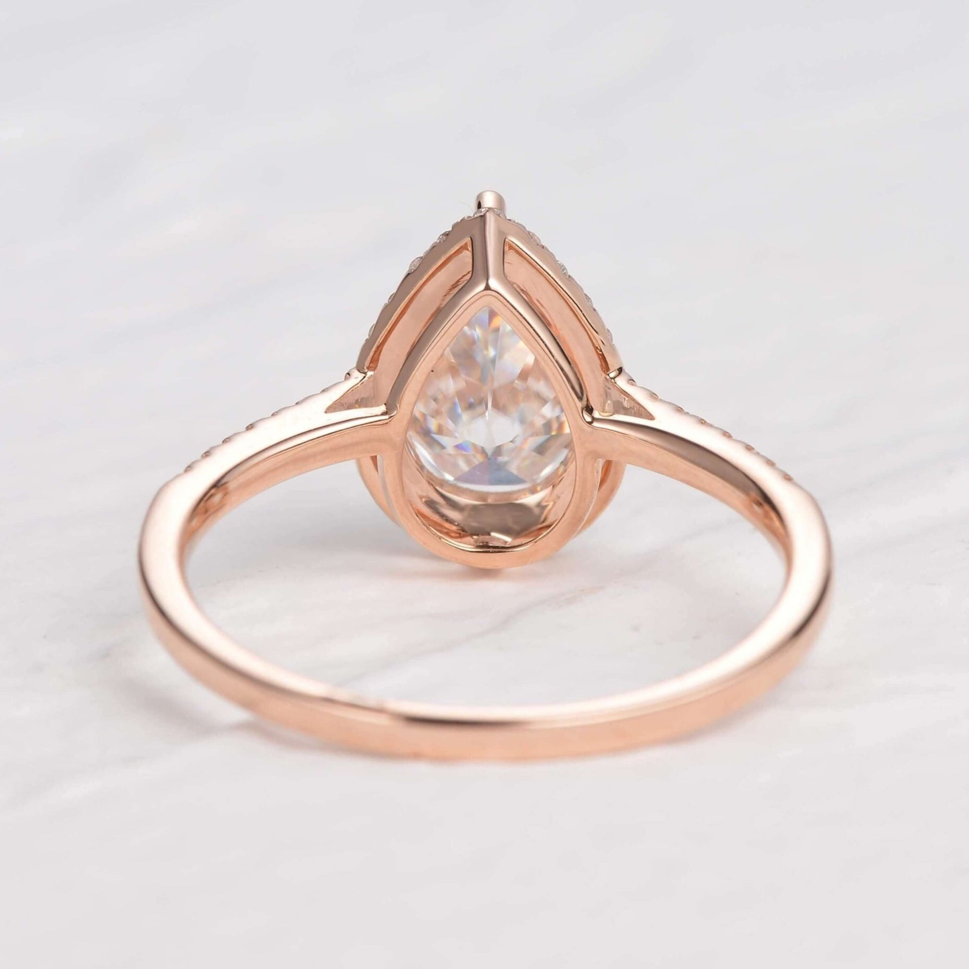 14k Solid Gold Ring Adorned with Halo, Promise Ring for Women