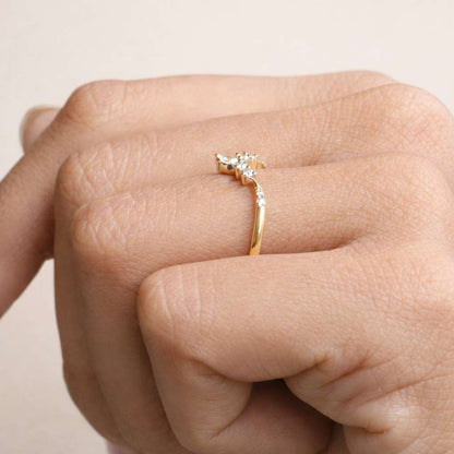 14k Solid Gold Stacking Ring Enhancer for Women