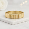 18k Solid Gold Ribbed Wedding Band