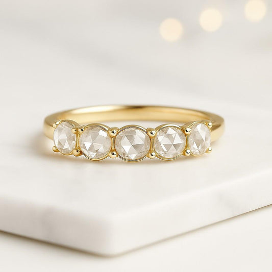 14k Solid Yellow Gold Domed Wedding Band