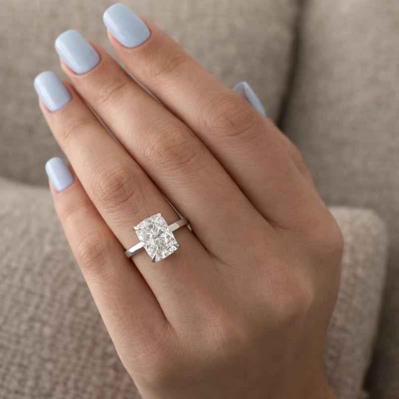 14k Solid Yellow Gold Hidden Halo Ring