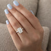 14k Solid Yellow Gold Hidden Halo Ring 3 CT Cushion Cut Ring