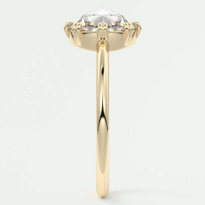 14k Solid Yellow Gold Rose Cut Diamond Solitaire Rings