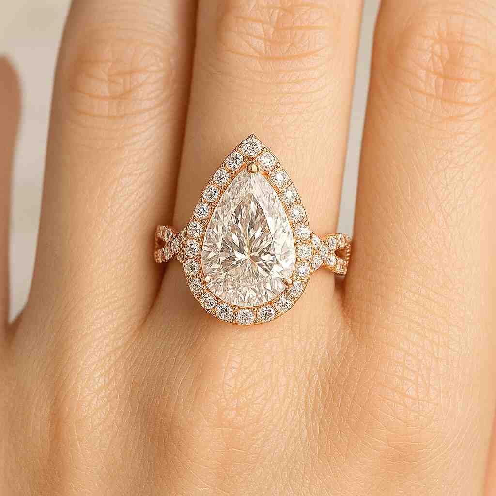 14k solid yellow gold womens solitaire accent twisted band ring perfect gift for her