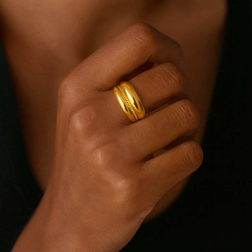 14k Yellow Gold Dome Wedding Band Classic Jewelry Gift for Wife Anniversary