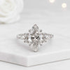 14K Gold Marquise Cut Lab Grown Diamond Engagement Ring