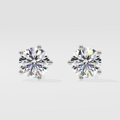 14k gold Screw Back Earrings, Diamond Studs