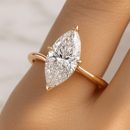 Marquise Cut Moissanite Engagement Ring