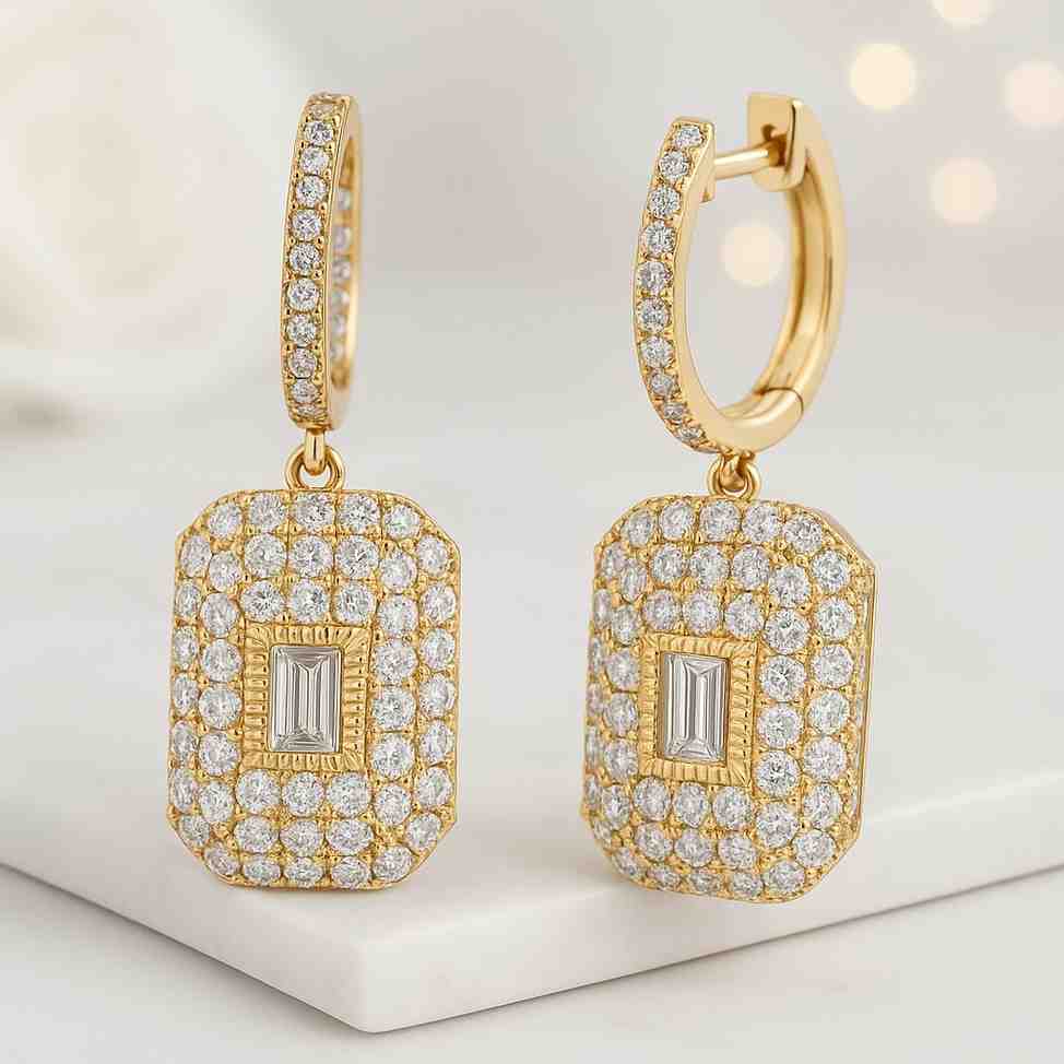 18k gold diamond hoop earrings small hoop earrings gold hoops diamond earrings