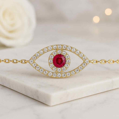 18K Gold Filled Evil Eye Bracelet Teardrop Crystal Bracelet Good Luck Protection Bracelet Evil Eye Jewelry