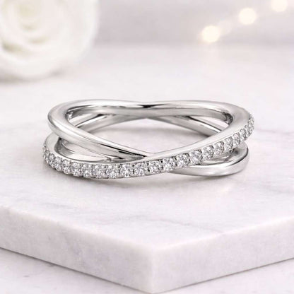 18K Gold Half Eternity Band For Women
