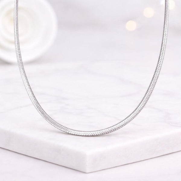  18K Gold Necklace, Herringbone Chain, Unisex Jewelry 