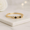 Black and White Diamond Half Eternity Ring