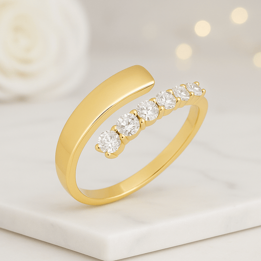 18k Gold Lab Diamond Bypass Ring