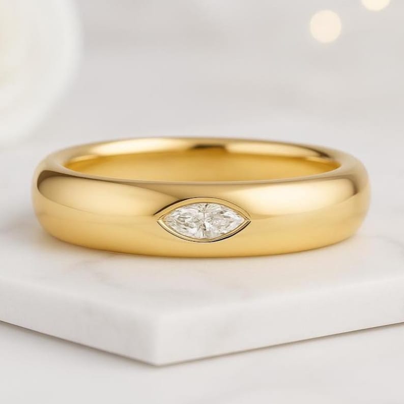 18k gold marquise diamond ring for tomson huynh