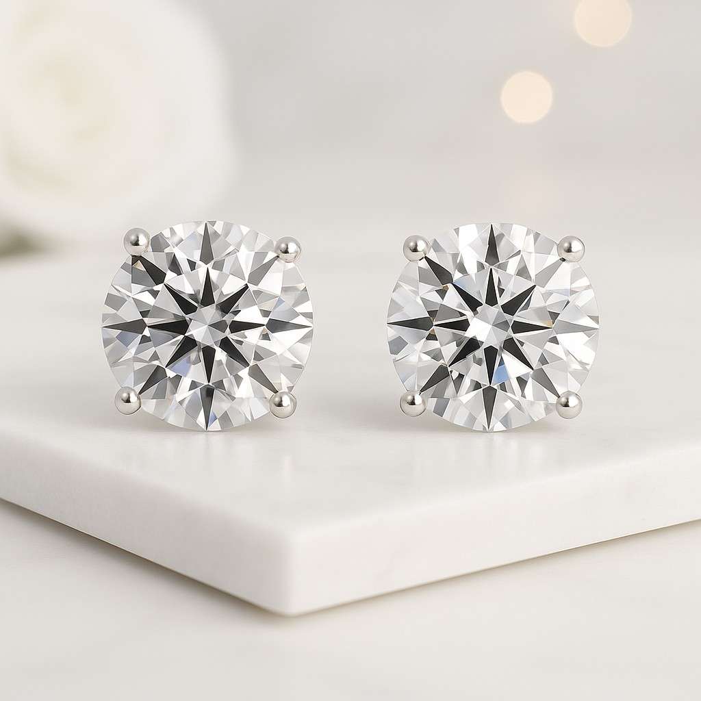 1 carat diamond stud earrings, certified diamond studs, round diamond stud earrings lab grown diamond studs