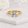 Round Cut Lab Grown Diamond Solitaire Engagement Ring in 14K Yellow Gold