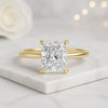 Radiant Cut Moissanite Hidden Halo Engagement Ring