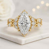 Vintage Style Marquise Cut Lab Grown Diamond Engagement Ring