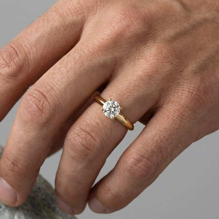 1 carat lab diamond solitaire ring, 14k gold classic 6 prong round diamond engagement ring, round cut ethical diamond jewelry, igi certified
