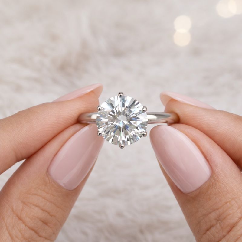 1 carat round brilliant lab grown diamond engagement ring