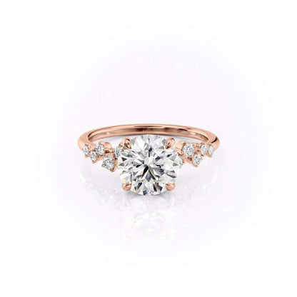 Round Lab Grown Diamond 18K Yellow Gold Engagement Ring