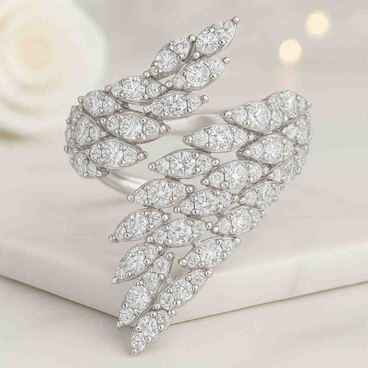 2.30mm Two Row Micro Pave Set Round Cut Half Eternity Band Double Row Lab Grown Diamond Stacking Wedding Band, Matching Band For Women