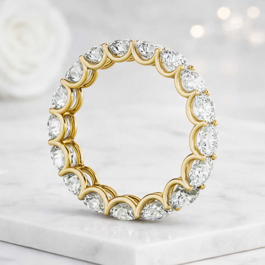 2.50 MM Round Cut Lab Grown Diamond Band,
