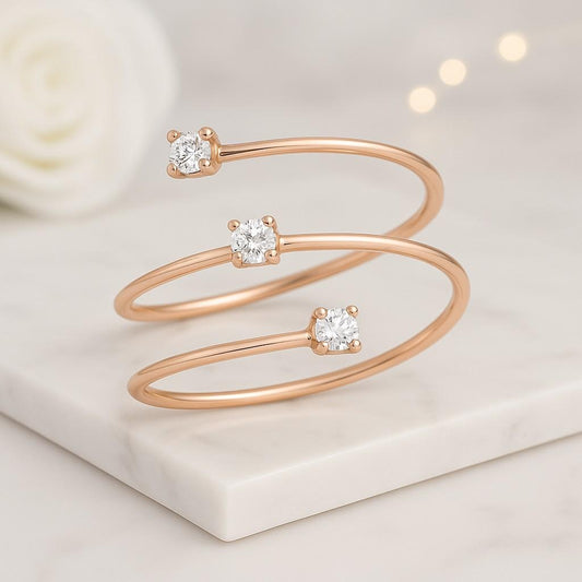 2.50tcw Round Lab Diamond Three Stone Twisted Band Ring  IGI Certified  D-E-F Color