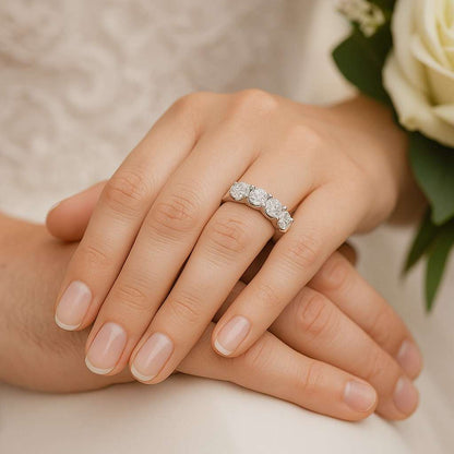 2.5CT Gray-Grey Oval Moissanite Ring Pear Side Stones Ring 10x8mm Oval Engagement Ring Gray Oval Ring Three Stone Ring Bridal Set Ring Gifts
