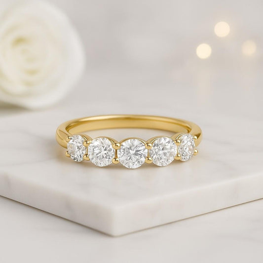 2CT Colorless Radiant Moissanite Three Stone Engagement Ring, Past Present Future 3 Stone Emerald Wedding Anniversary Ring in 14K White Gold
