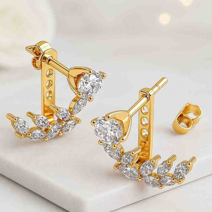2 Carat Criss Cut Lab Grown Diamond Thick Shank Bezel Double Prong Set Cathedral Bridal Set Engagement Ring Set in Yellow Gold
