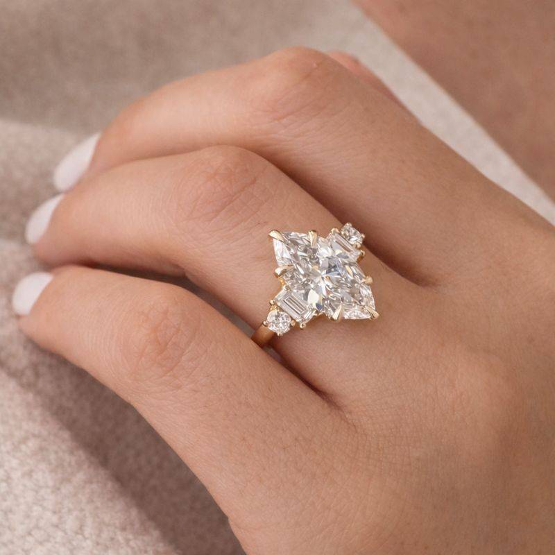2 Carat Marquise Five Stone Engagement Ring
