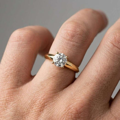 2 Carat Round Cut Lab Diamond Solitaire Engagement Ring – 14k Yellow Gold, IGI Certified
