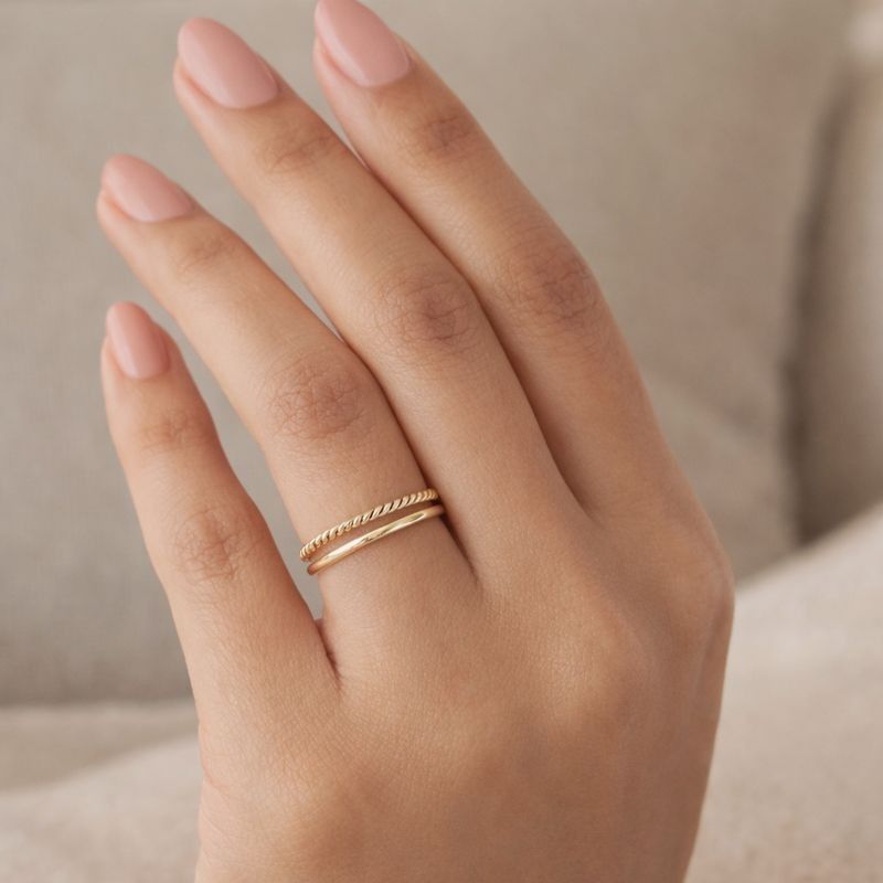 2 Piece Band Set Couple Rings