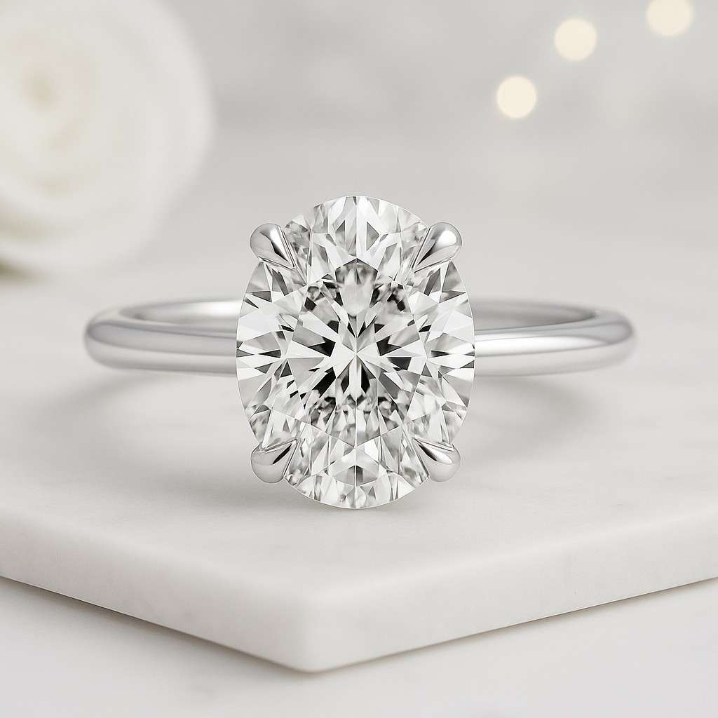 2ct Oval Cut Moissanite Engagement Ring Oval Solitaire Moissanite Ring 14k Solid Gold Ring