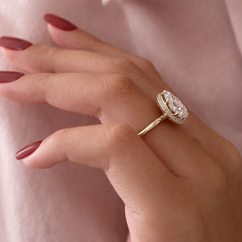 2ct Pear Cut Lab Grown Diamond Engagement Ring