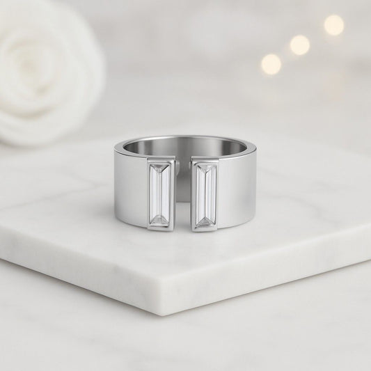 14k Gold Diamond Half Eternity Ring: Stackable Wedding Band
