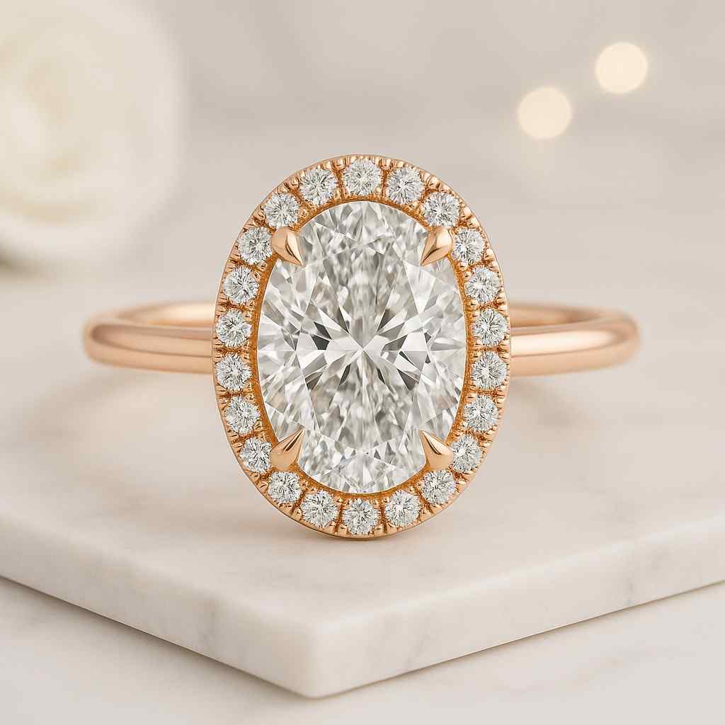 3.50 Carat Halo Oval Cut Engagement Rings Oval Cut Diamond Halo Ring