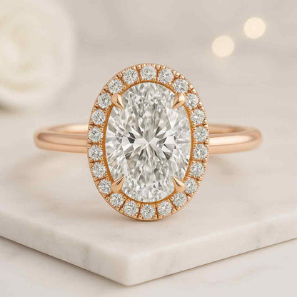 3.50 Carat Halo Oval Cut Engagement Rings Oval Cut Diamond Halo Ring