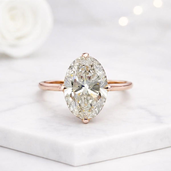3 CT Oval Cut Lab Grown Diamond Engagement Ring