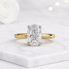 3 CT Elongated Cushion Cut Lab Grown Diamond Cathedral Engagement Ring