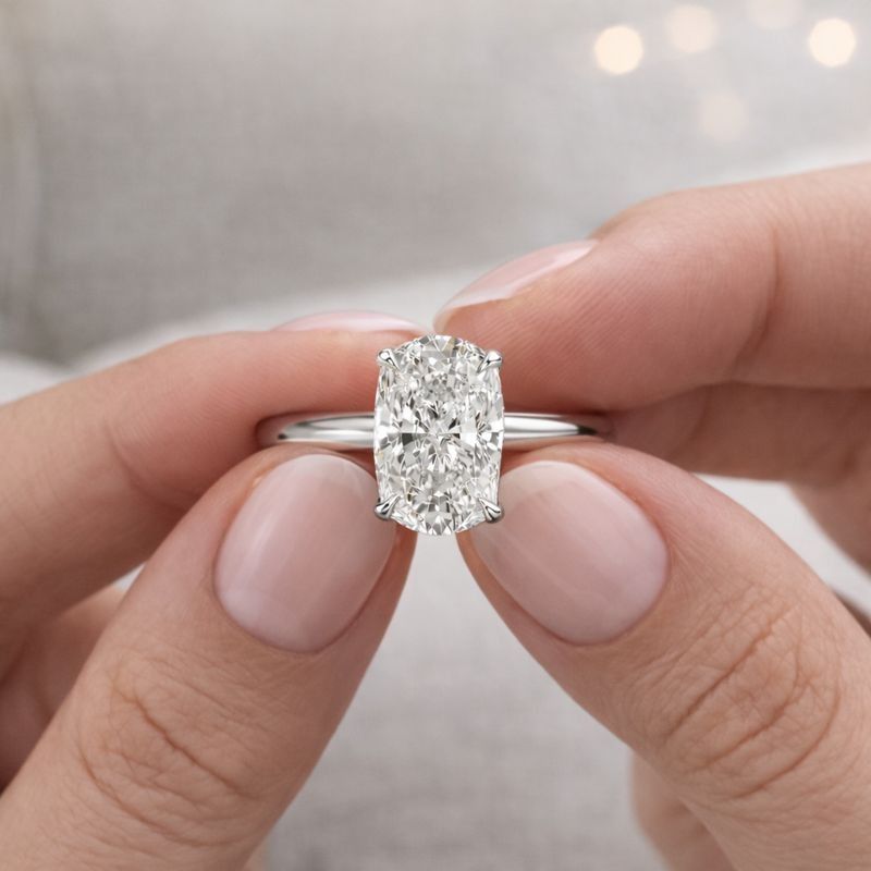 3 Carat Elongated Cushion Ring
