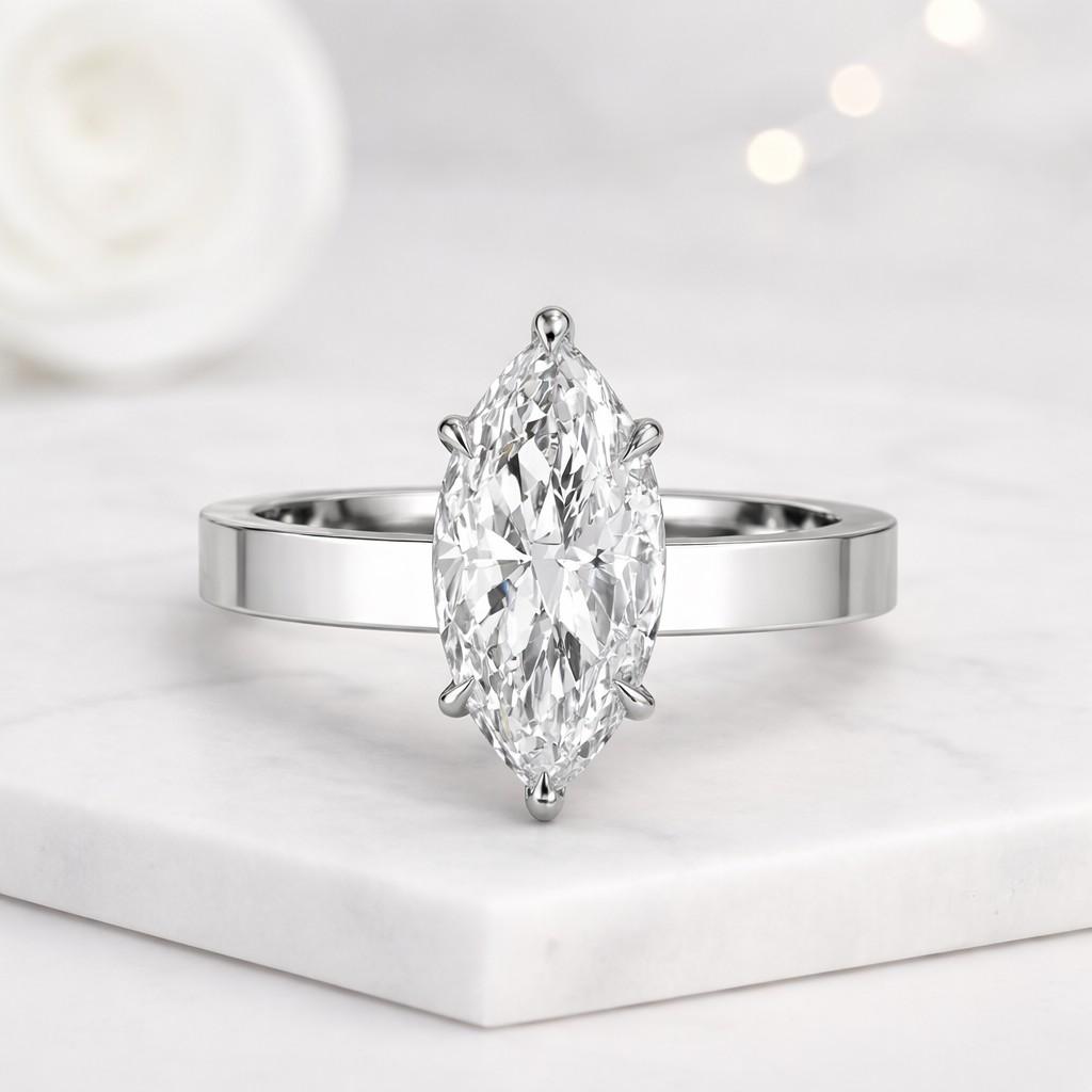 3 carat marquise diamond solitaire engagement ring