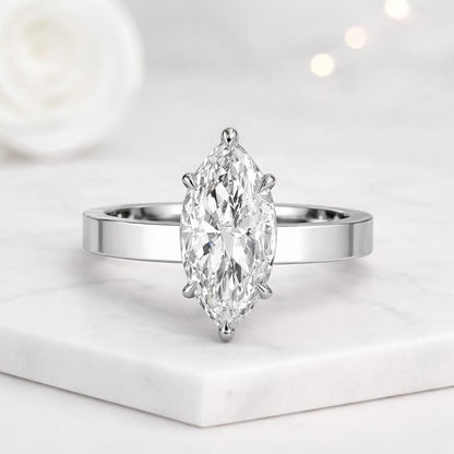 3 Carat Marquise Diamond Solitaire Engagement Ring