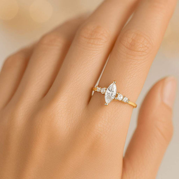 3 Stone Emerald Cut Diamond Wedding Ring Her Side Tapered Baguette Cut Lab Grown Diamond Engagement Ring  Lifetime Commitment Ring for Her
