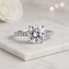 Round Cut Pave Set Engagement Ring
