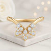 0.24CT Round Cut Lab Grown Diamond Curved Band For Women