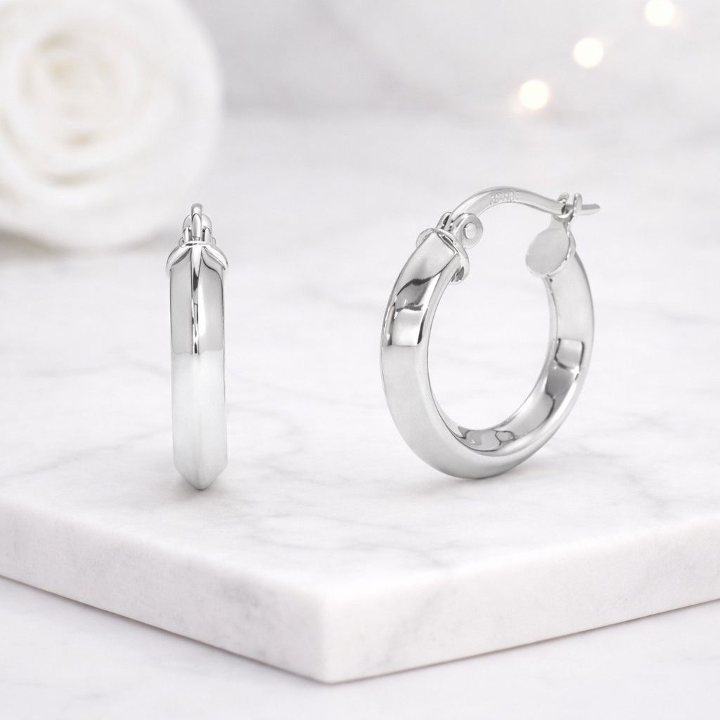 925 silver hoop earrings sterling silver hoops silver huggie earrings silver tube hoops silver round earrings silver polished hoops silver fashion earrings